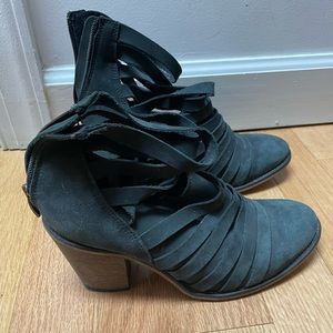 Free People Washed Black Booties